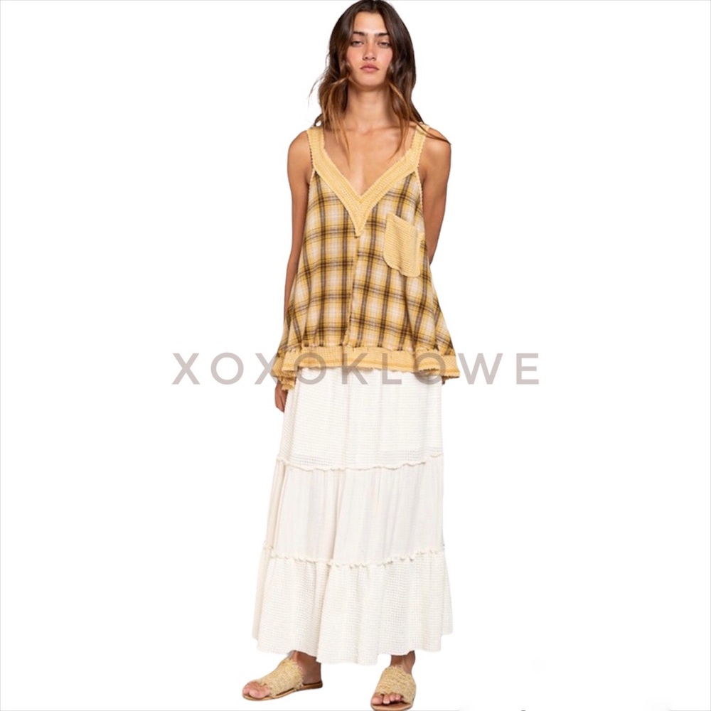 POL Plaid Relaxed Fit Boho Tank Top - Picture 2 of 15
